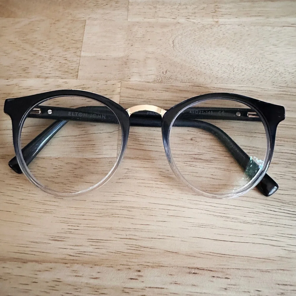 Elton John Prodigy Blue Gradient Eyeglass‎ Frames 49-21-145 Case Cloth Lenses